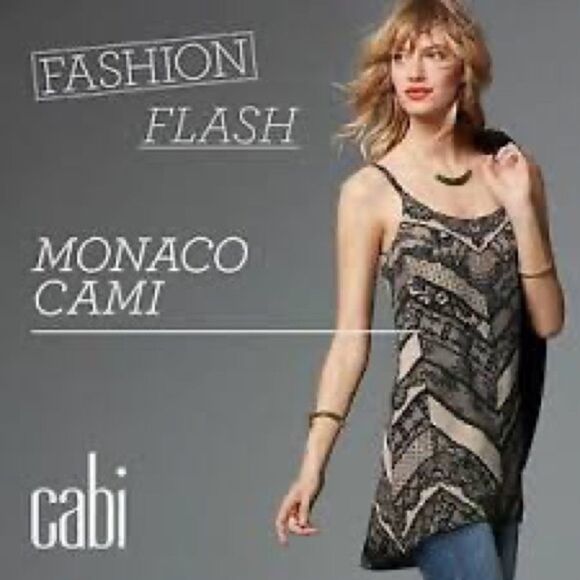 CAbi Monaco Black Lace Tunic Cami #3278 - Picture 3 of 10